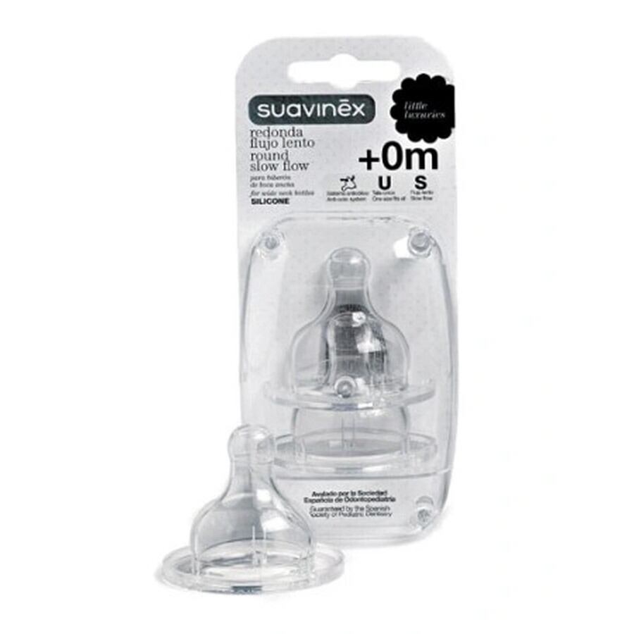 Suavinex, SX Pro +0m free flow bottle teats, 2 pieces
