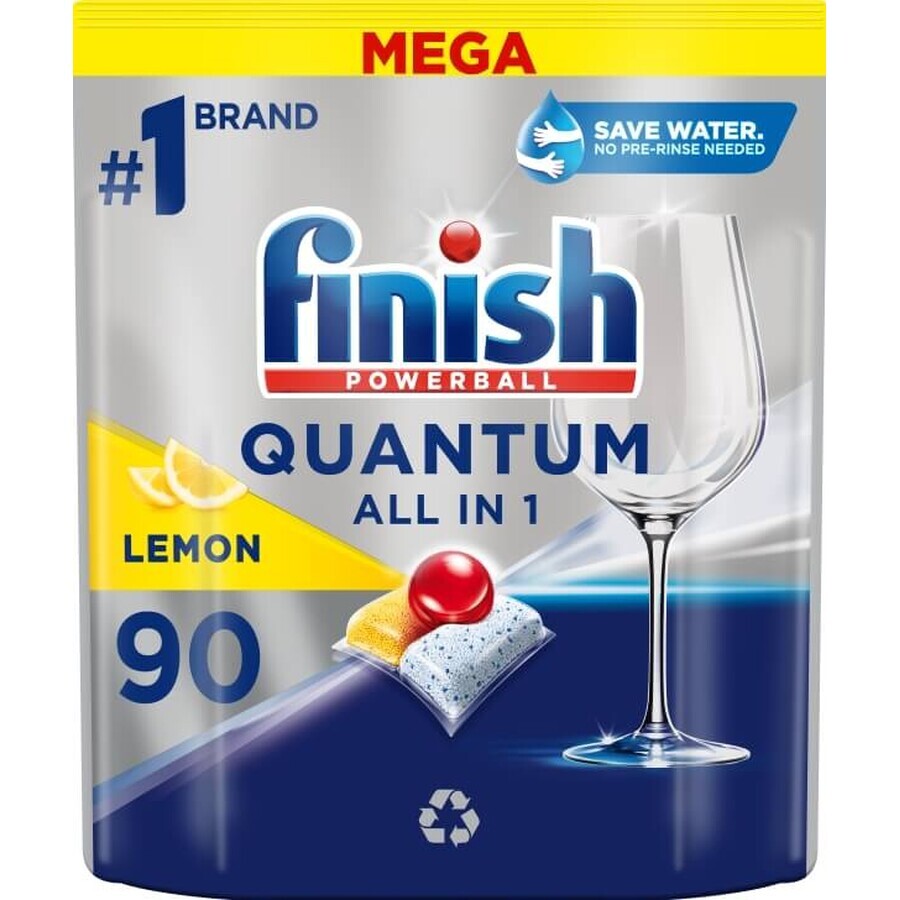 Finish, Capsule per lavastoviglie Quantum Tutto in 1 Limone, 90 pezzi