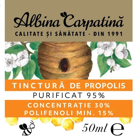 Gezuiverde propolis tinctuur 95%, 50 ml, Apiland