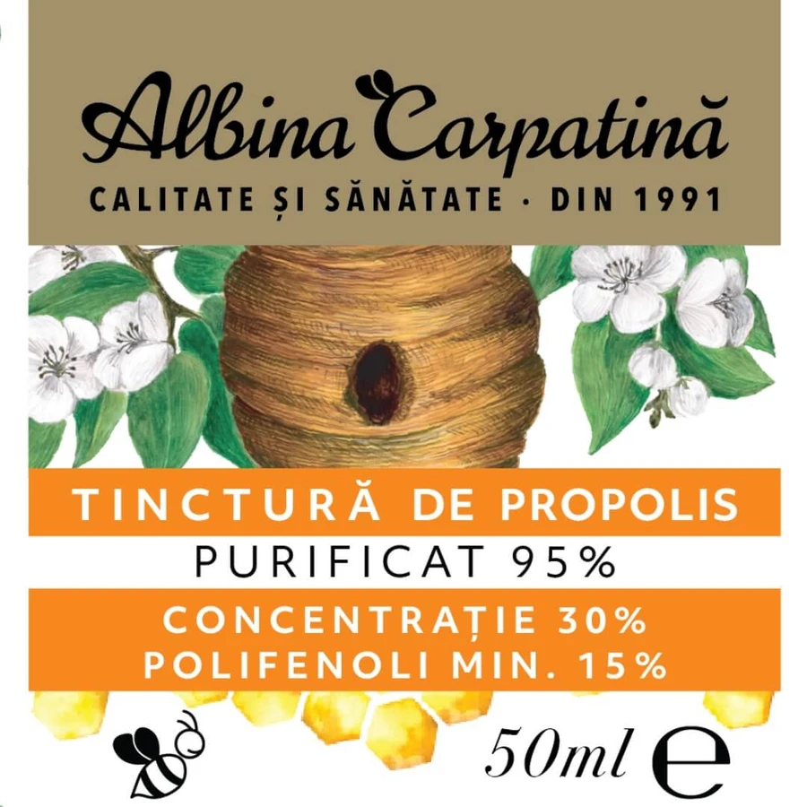 Gezuiverde propolis tinctuur 95%, 50 ml, Apiland