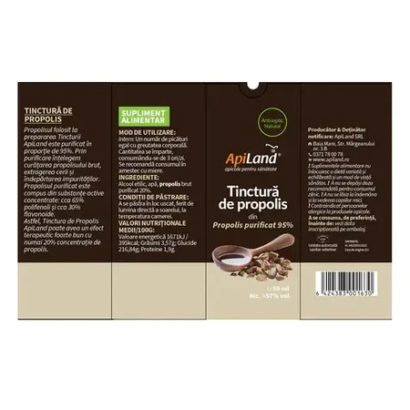 Gezuiverde propolis tinctuur 95%, 50 ml, Apiland