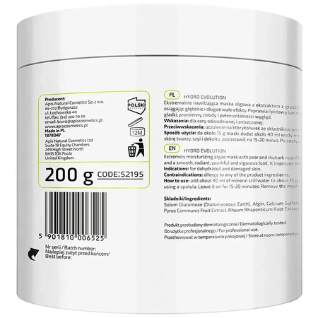 Apis Mascarilla extremadamente hidratante con algas de pera y ruibarbo Aquaxtrem, 200 g