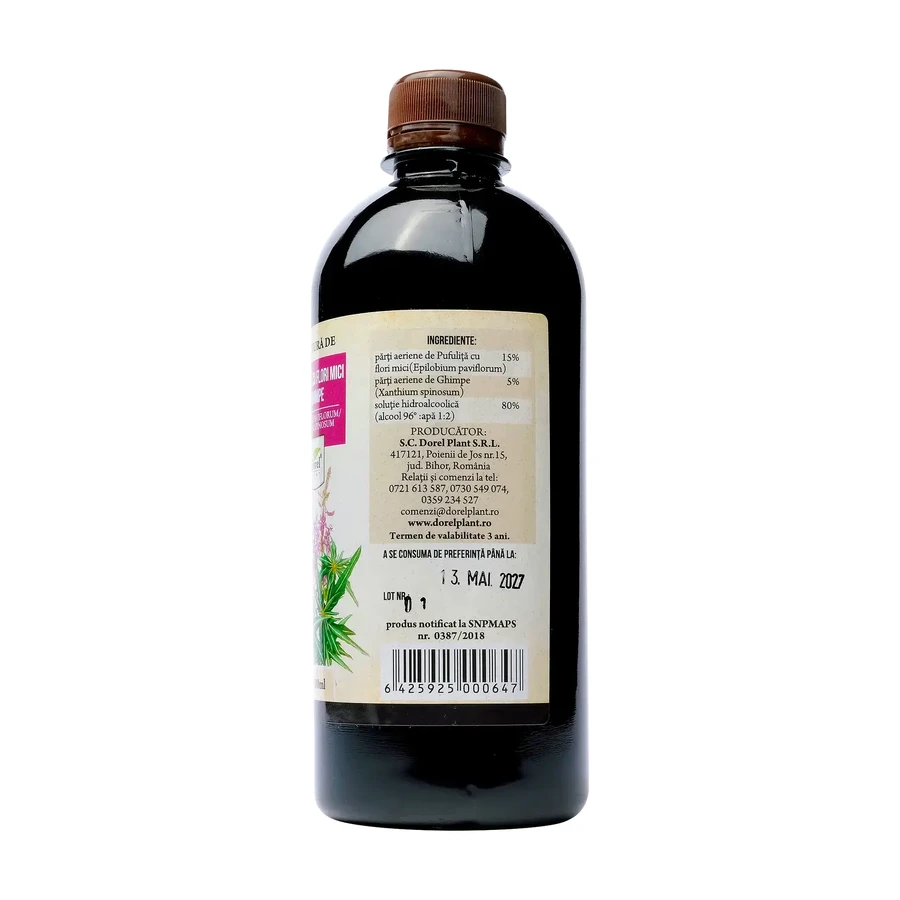 Tinctura pufulita cu flori mici si ghimpe, 500 ml, Dorel Plant