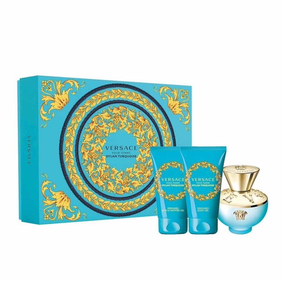 Cumpără Versace Dylan Turquoise Pour Femme set apă de toaletă 50ml + apă de duș 50ml + loțiune de corp 50ml Versace Dylan Turquoise Pour Femme set apă de toaletă 50ml + apă de duș 50ml + loțiune de corp 50ml