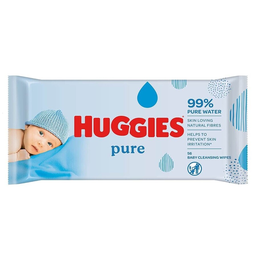 Buy Huggies Pure baby wipes, 56 pcs Huggies Pure baby wipes, 56 pcs