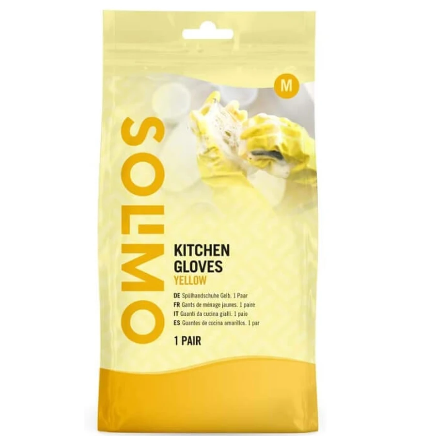 Solimo, Kitchen Gloves yellow, Gloves, M, 1 pair
