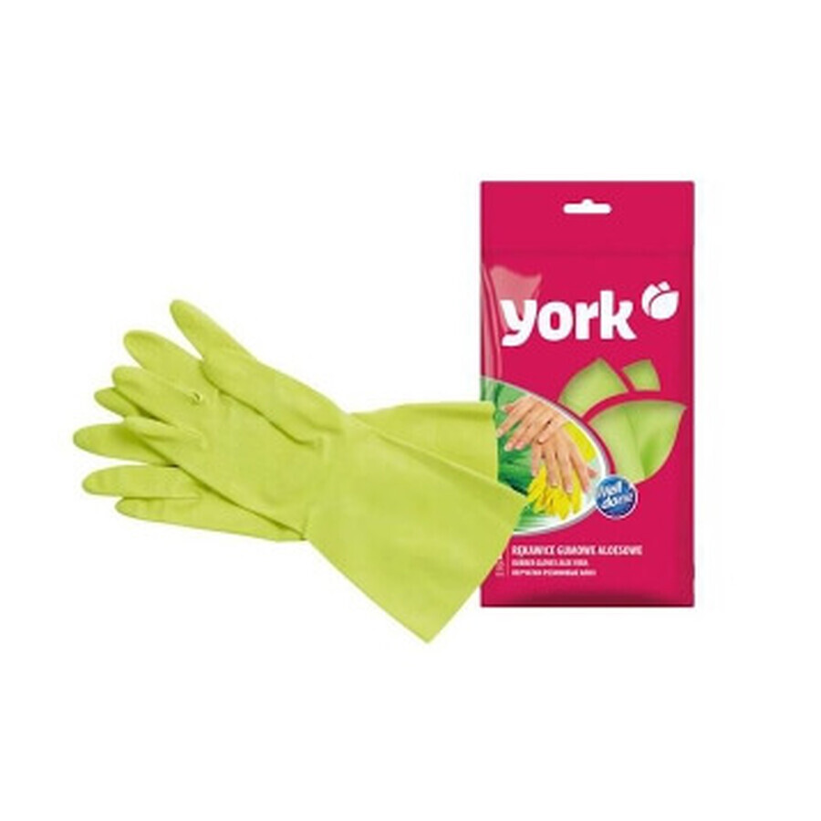York, Rubber gloves, aloe vera, size S, 1 pair