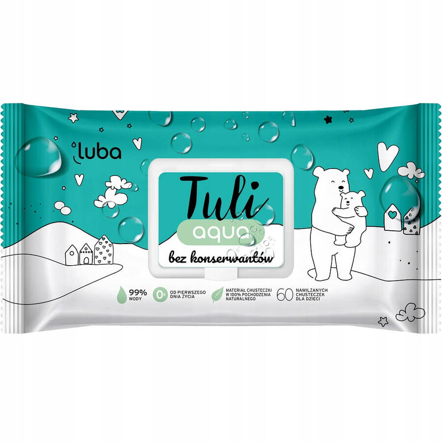 Boutique Luba Baby lingettes humides sans conservateurs, 60 pièces Luba Baby lingettes humides sans conservateurs, 60 pièces