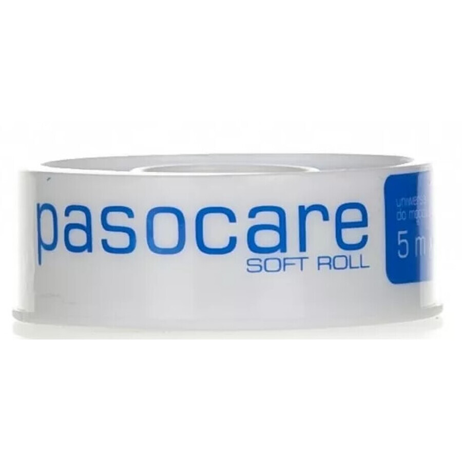 Pasocare pleister, vlies op rol, 5m x 1,25cm, zachte rol, 1 st - Gaat lang mee!