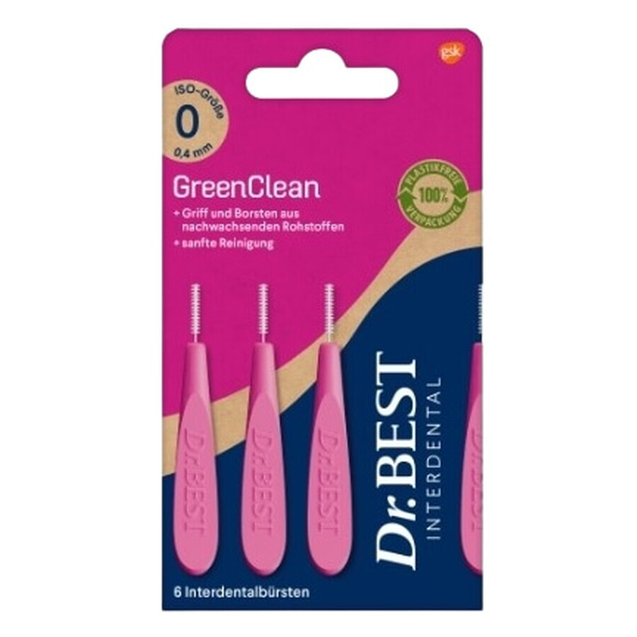 Buy Dr.Best, GreenClean interdental brushes 0.4 mm ISO 0, 6 pcs. Dr.Best, GreenClean interdental brushes 0.4 mm ISO 0, 6 pcs.