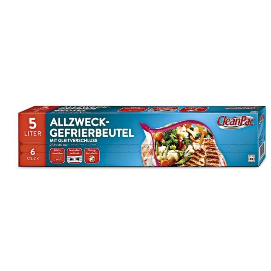 CleanPac, sacchetti universali per congelatori, 6x 5l