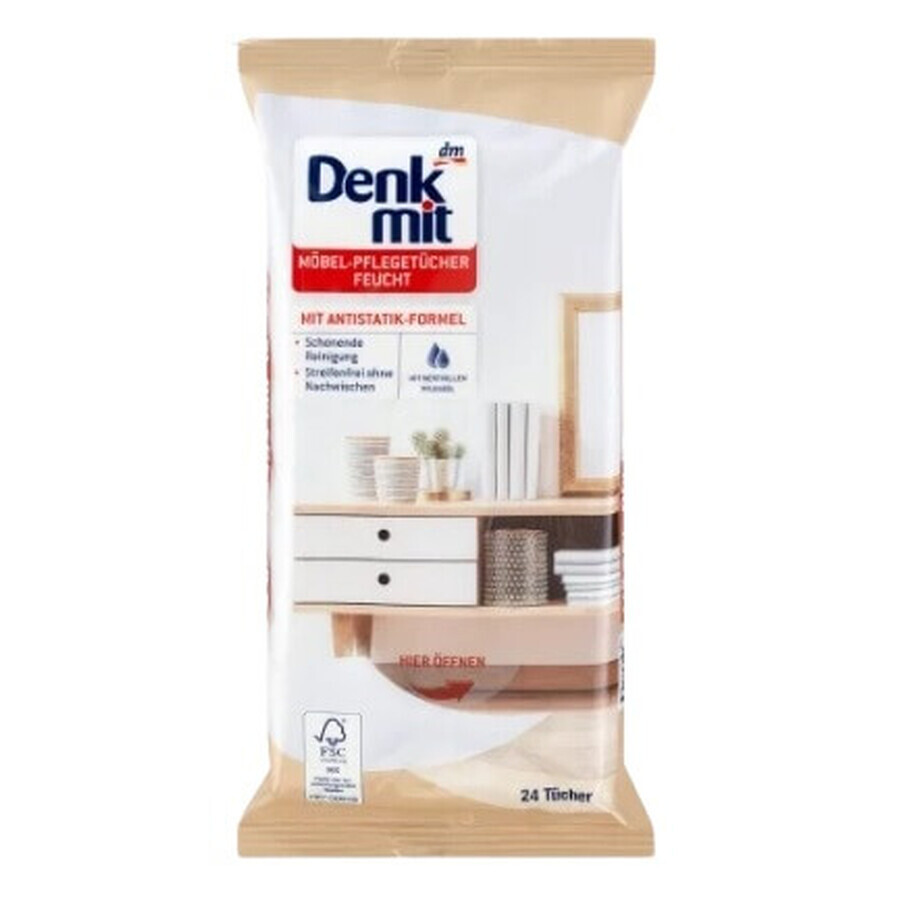 Denkmit, Toallitas húmedas para el cuidado de los muebles, 24 piezas