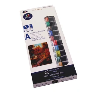 Pinturas acrílicas en tubos, 12x12 ml