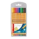 Stabilo, Pointe fine 88, couleurs mélangées, 10 pièces
