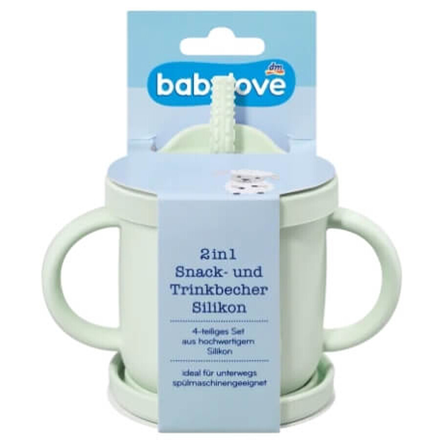 Babylove, taza 2 en 1 para aperitivos y bebidas, guante de silicona, 1 ud.