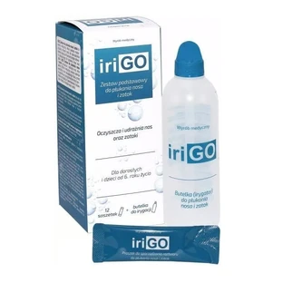 Irigo, basiskit voor neus en sinussen, 1 set (fles + 12 sachets) - Lang houdbaar!