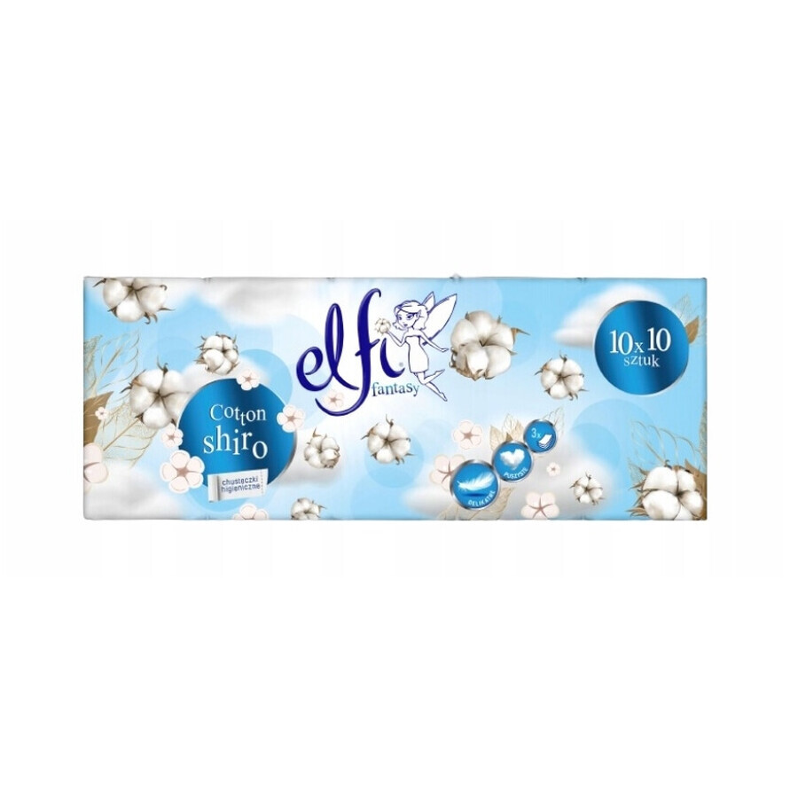 Elf Cotton Cotton Shiro, Scented Tissue, 10 x 10 pieces