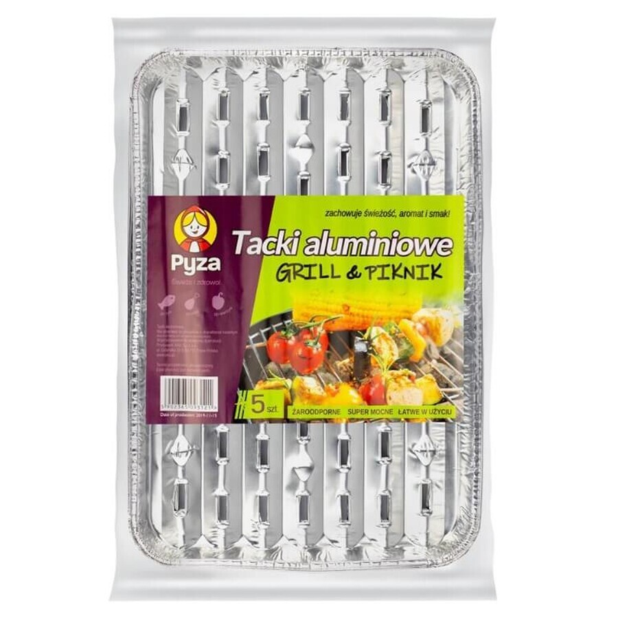 Pyza, Aluminum grill trays 34x23 cm, 5 pieces