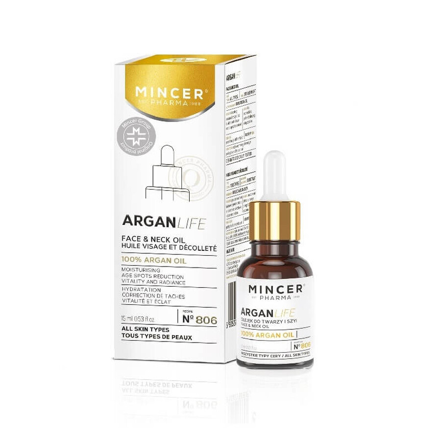 Mincer Pharma ArganLife Aceite Rostro y Cuello no.806, 15ml