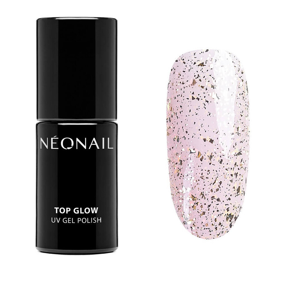 NeoNail Top Glow Híbrido Top Escamas de Oro, 7,2ml
