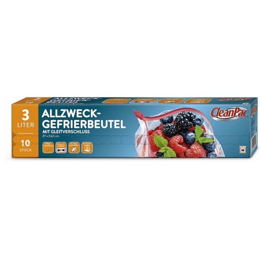 CleanPac, universal freezer bags, 10x 3l