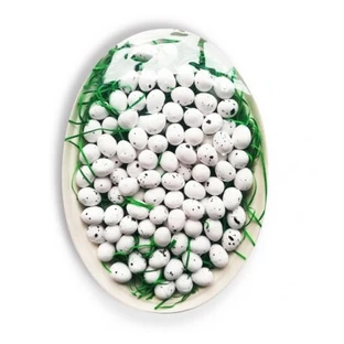 White polystyrene eggs with dots 1.8 cm, 100 pieces