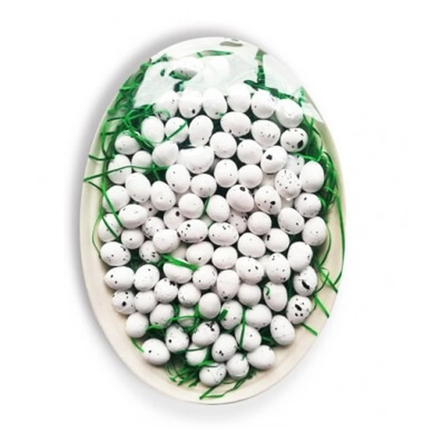 White polystyrene eggs with dots 1.8 cm, 100 pieces