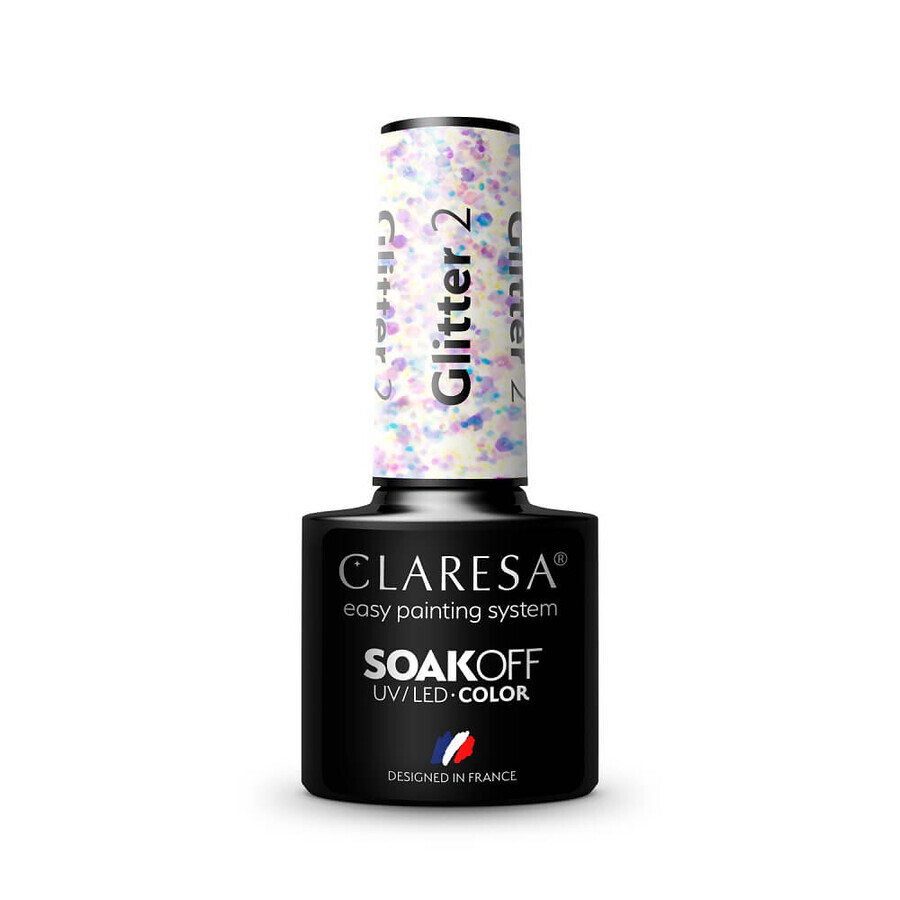 Claresa Lacca ibrida glitterata UV/LED Soak Off, 2 5 g