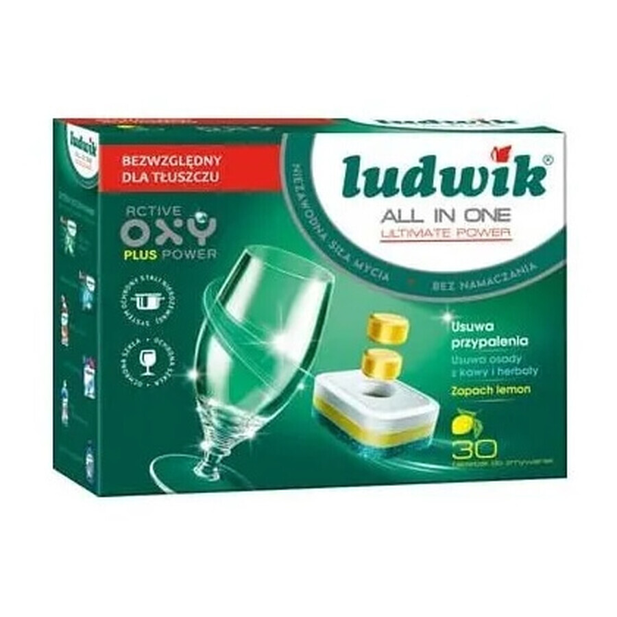 Ludwik All In One Dishwasher tablets with lemon, 30 pieces