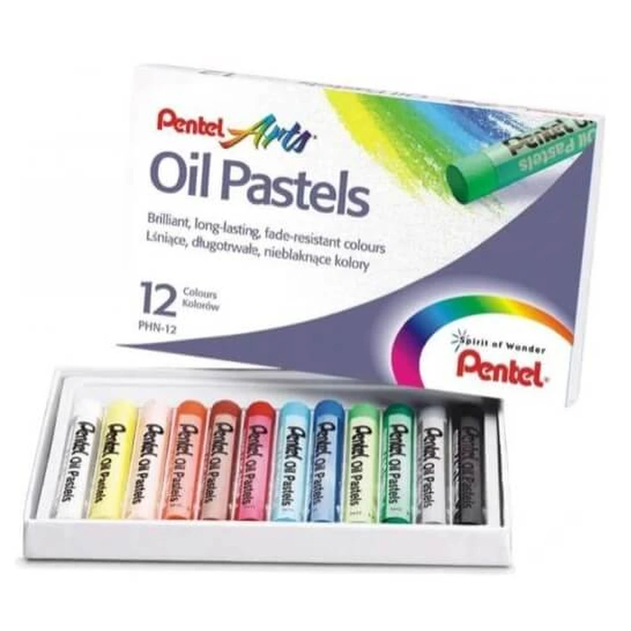 Pentel, Lápices pastel al óleo, 12 colores