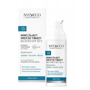 Sylveco Dermo Skin Crema facial hidratante de día para pieles secas FPS 50, 50 ml