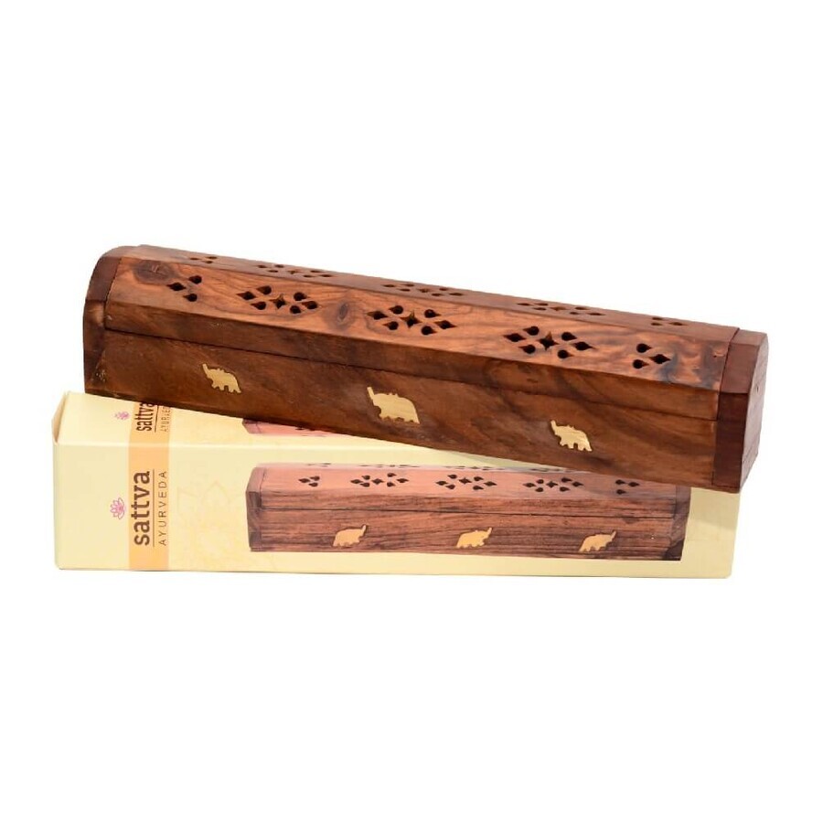 Sattva Incence Wooden Box Wooden Incense Holder Elephant