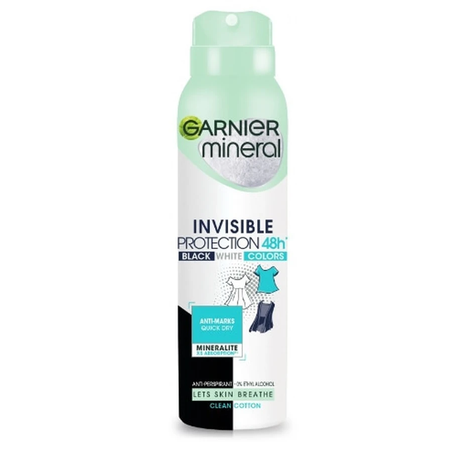 Garnier Invisible Protection Clean Cotton Antitranspirant, 150 ml