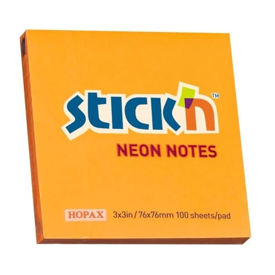 Neon orange sticky notes 76x76mm