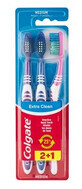 Colgate, Extra Clean Med, toothbrushes, 3 pieces