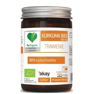 BeOrganic, Curcuma BIO 90% 500 mg, 50 gélules