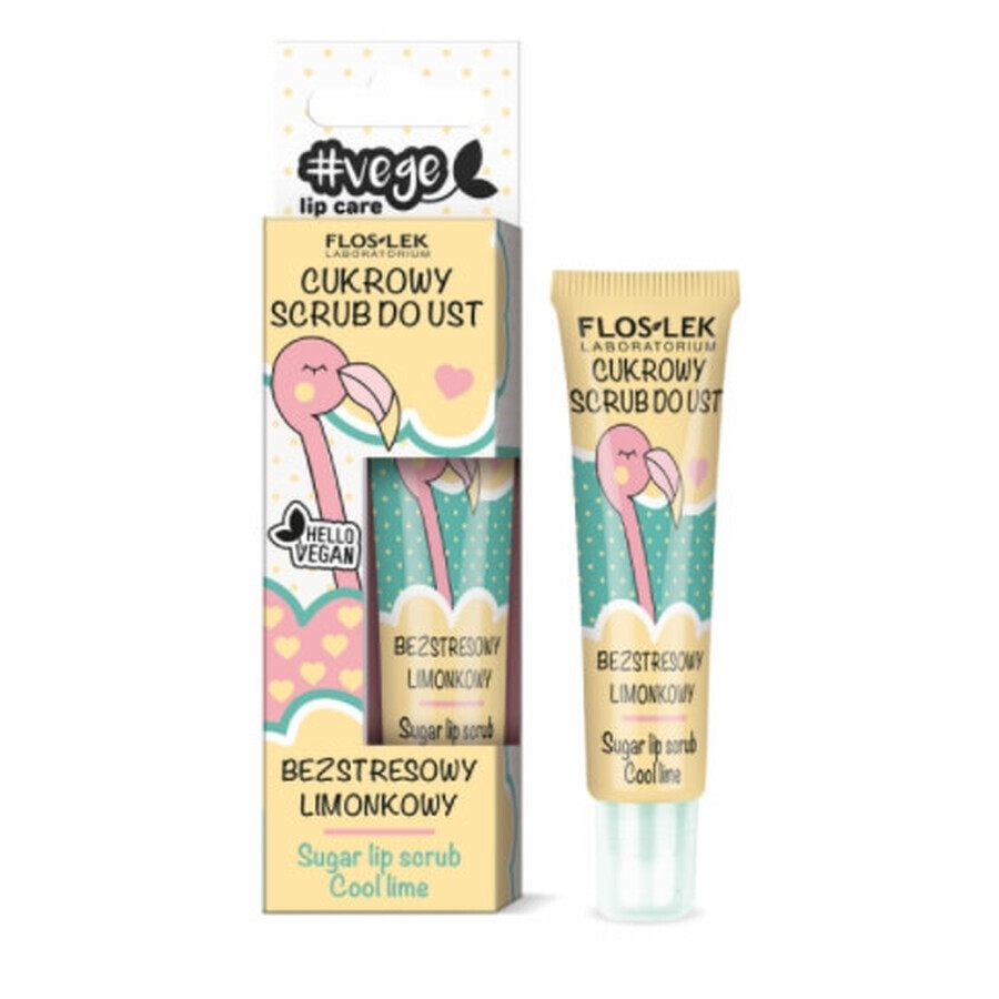 Flos-Lek, Vege Lip Care, Lip scrub with sugar, stress-free, lime, 14g