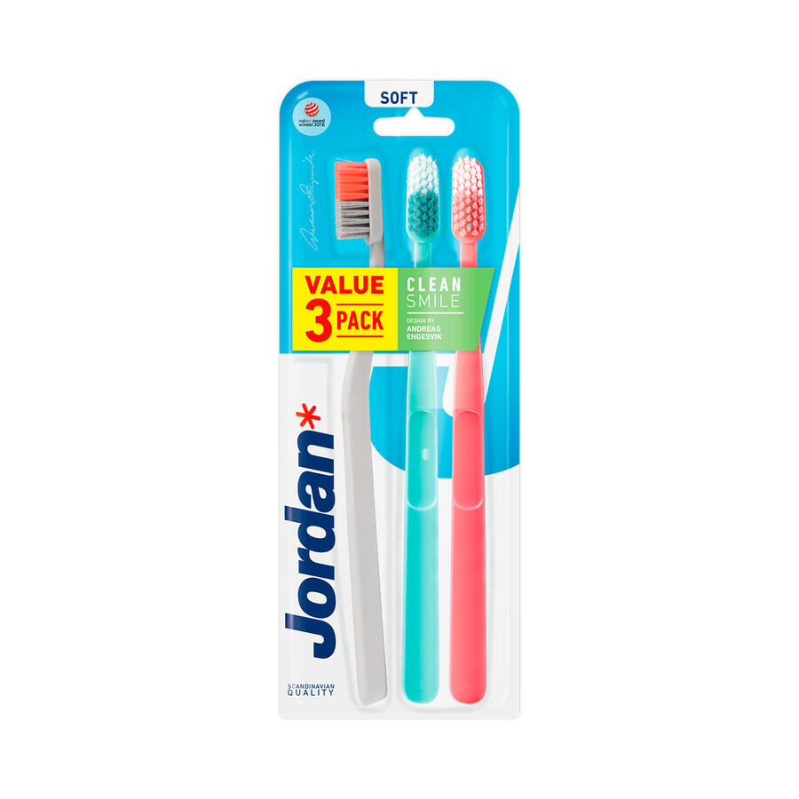 Cepillo de dientes Jordan Clean Smile Mikka, 3 piezas