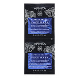 Apivita Belleza Exprés, Mascarilla Hidratante y Protectora Lavanda Marina, 2 x 8 ml