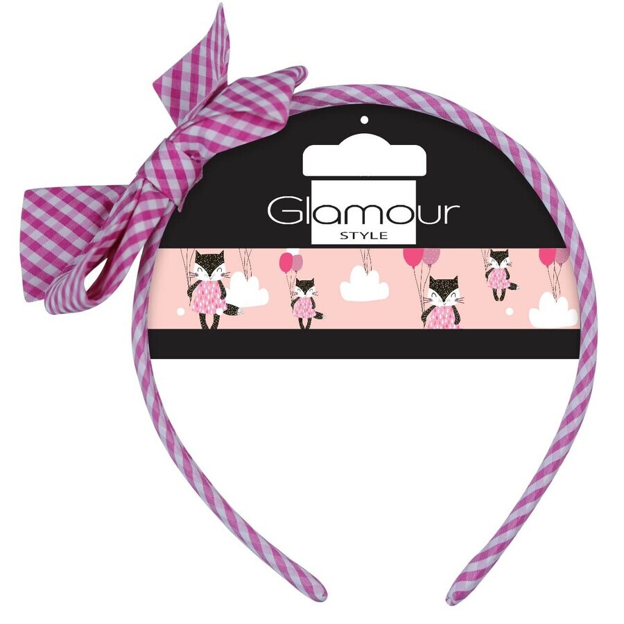 Diadema infantil con lazo Glamour Pink Grille