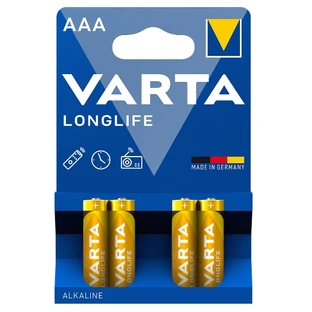 Varta, Longlife AAA AAA LR03, Batteries, 4 pieces