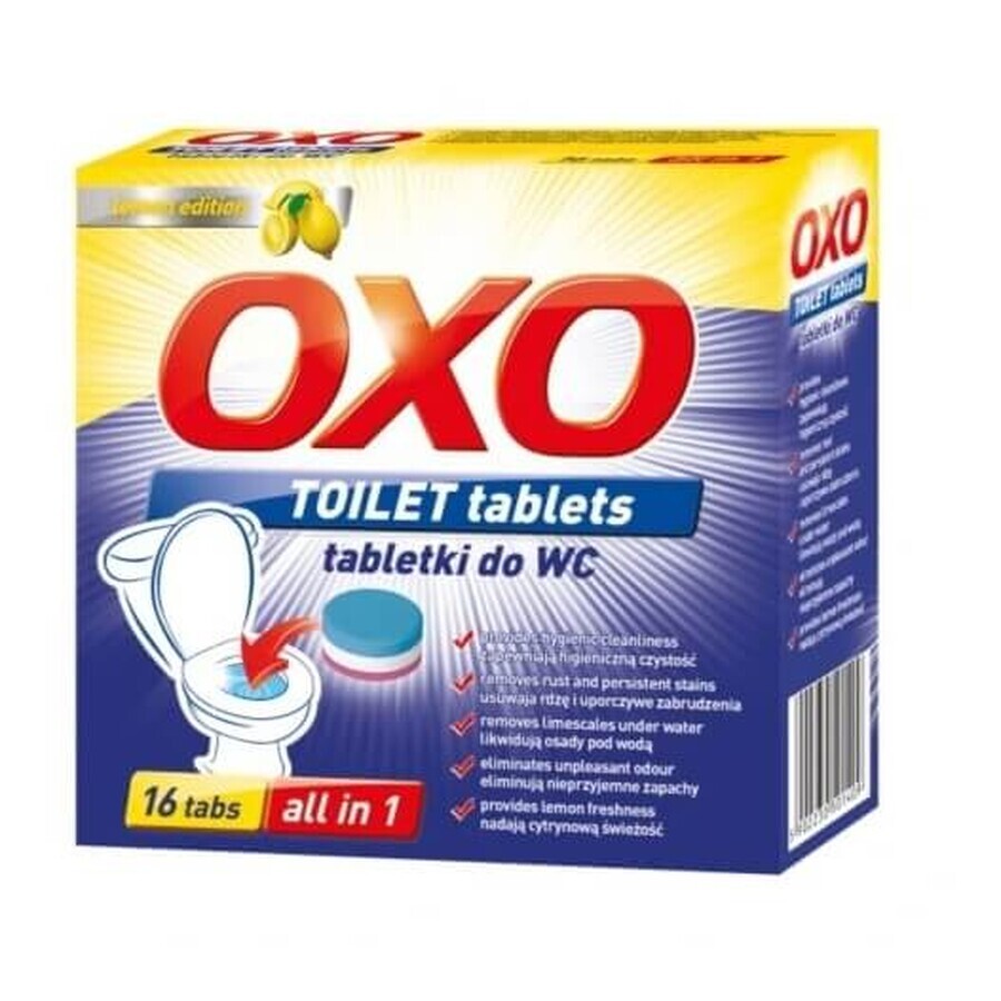 Oxo, Toilettenreinigungstabletten mit Zitrone, 16 Stück
