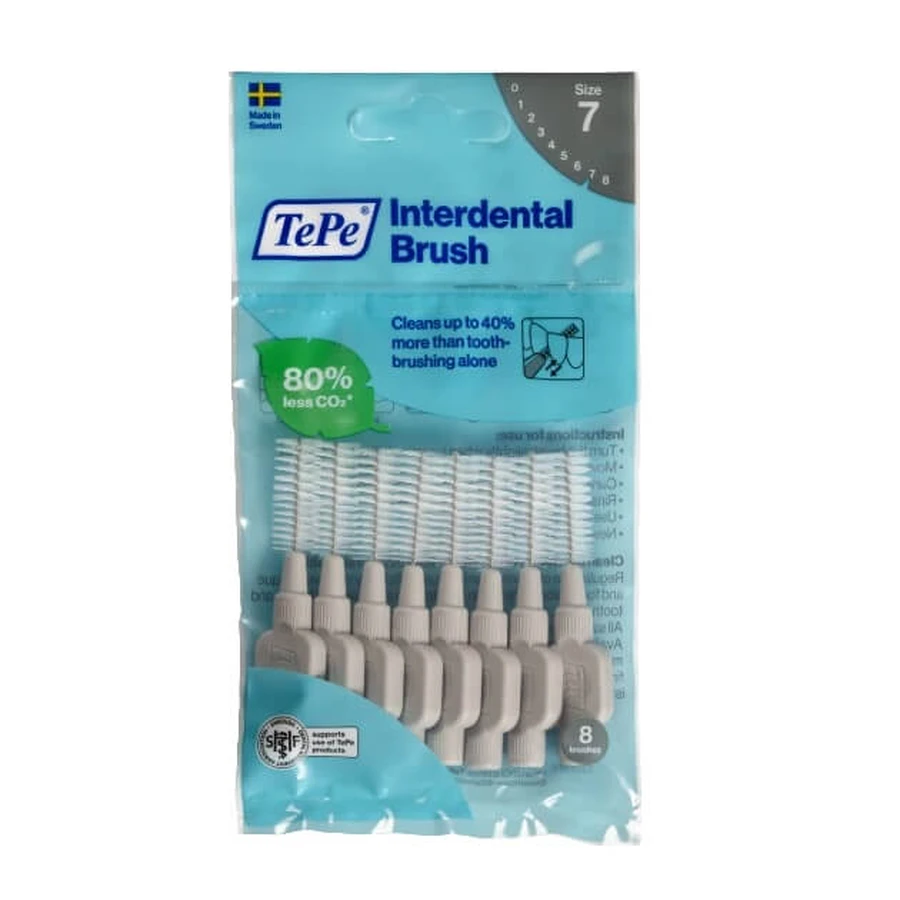 TePe Original tandenborstels 1.3mm grijs, 8 stuks.