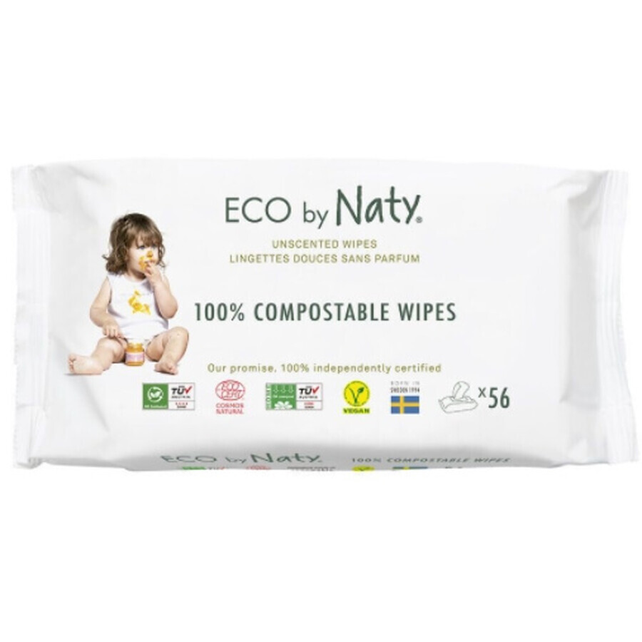 Eco by Naty, lingettes pour bébés, 56 pièces