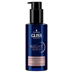 Gliss Regenerierende Nachtkur ohne Peeling für geschädigtes Haar und Spliss, 100ml