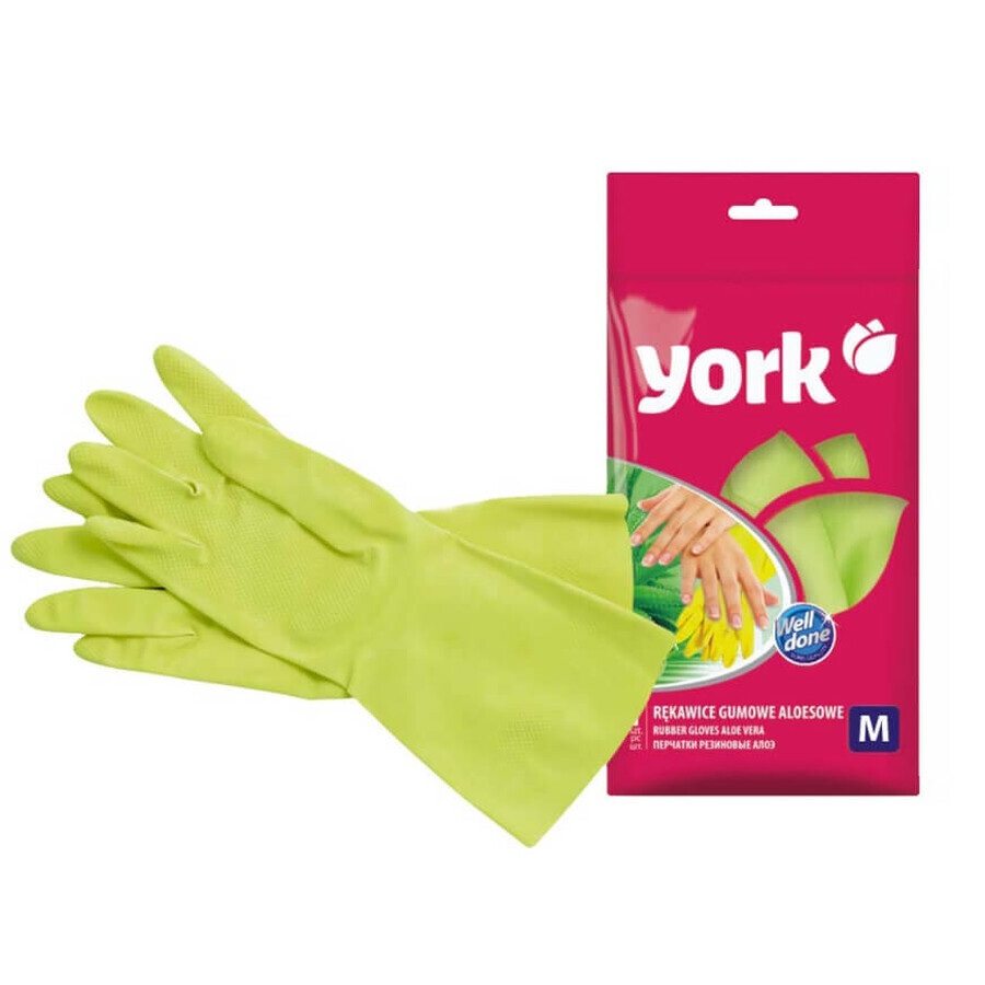 York, Rubber gloves, aloe vera, size L, 1 pair