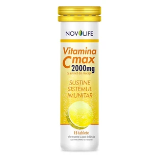Vitamin C effervescent with macese extract Max 2000, 15 tablets, Novolife