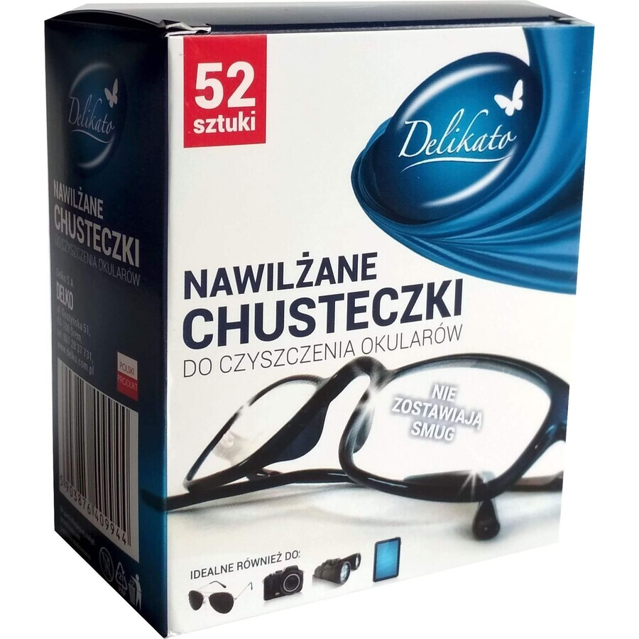 Buy Delikato, Eyeglass Wipes, 52 pieces Delikato, Eyeglass Wipes, 52 pieces