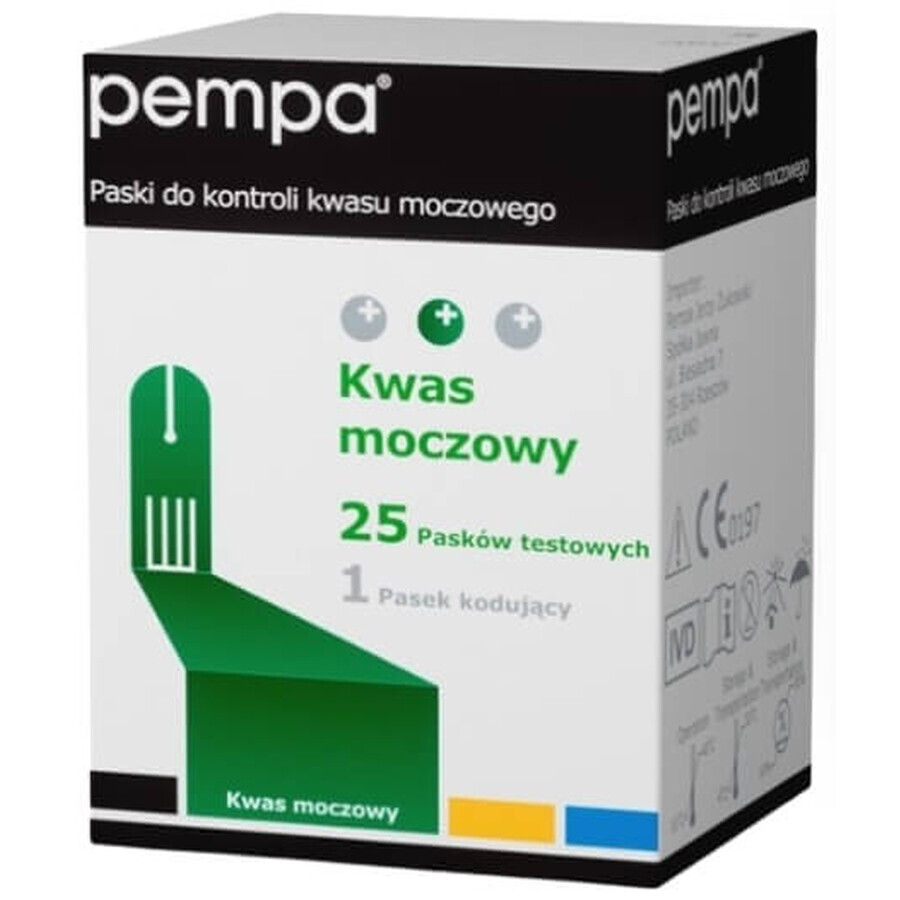 Pempa urinezuur controlestrips BK-U1, 25 st. - Lang houdbaar!