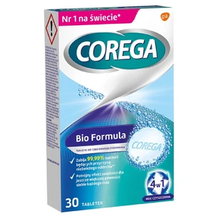 Corega Bio Formula Comprimidos Limpiadores de Prótesis Dentales, 30 uds.